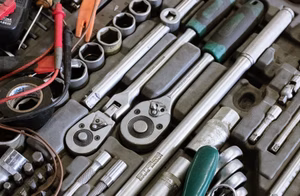 Essential tools for electric bicycle maintenance and servicing.