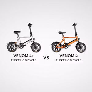 Venom 2+ vs Venom 2 Electric Bicycle side by side comparison highlighting design and features