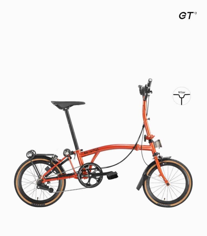 ROYALE GT 9 Speed M-Bar Foldable Bicycle - Fiery Orange