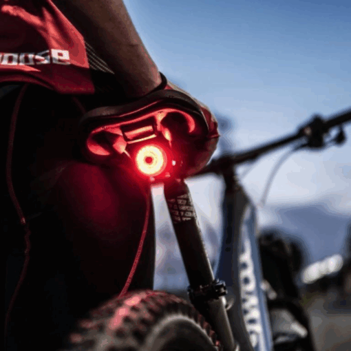 GUB G-065 Intelligent Induction Brake Tail Light on bike seat