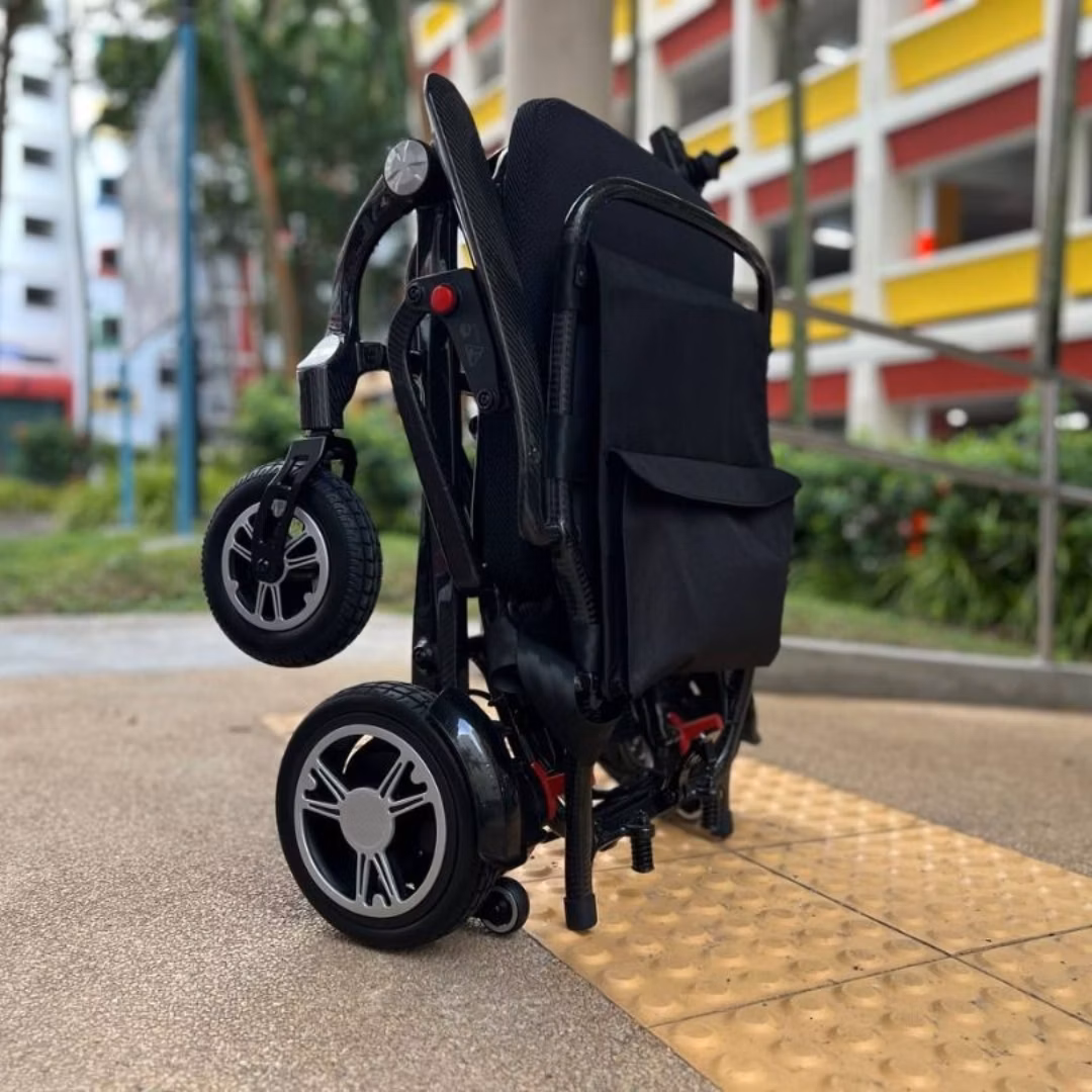 eDegree EW2 Carbon Light Pro Electric Wheelchair - Folded