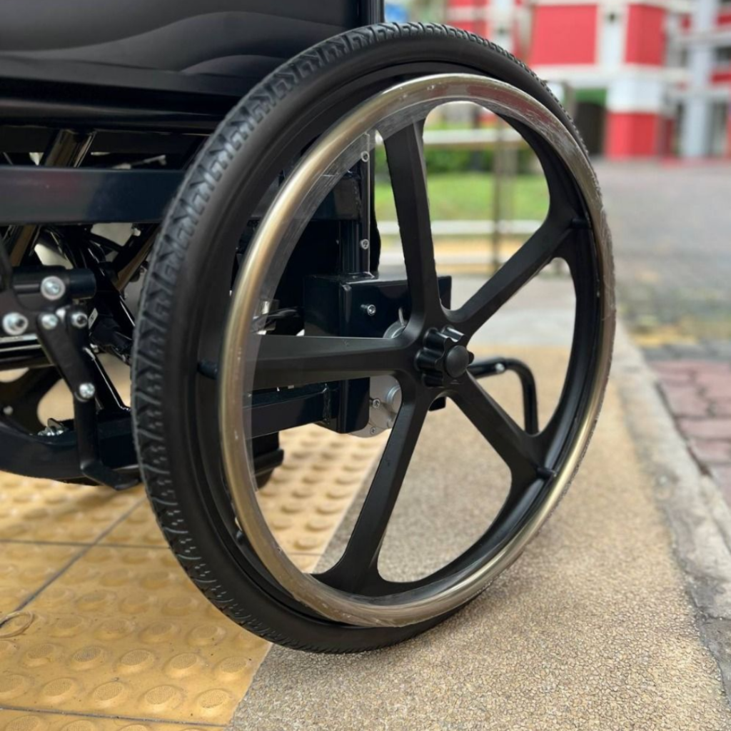 eDegree EW5 Heavy Duty Carbon Steel Electric Wheelchair - Push Rim