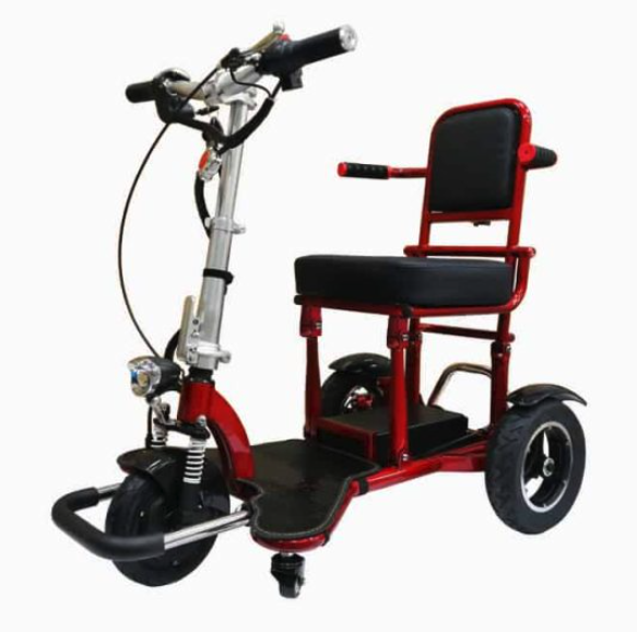Mobot FLEXI 4th Gen 3 Wheels Personal Mobility Aids (PMA) Scooter - Standard 6Ah (48V) - Red