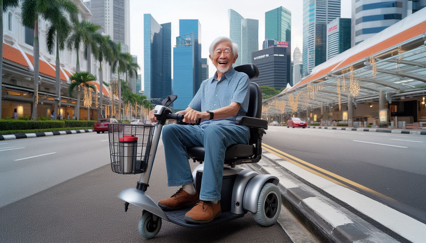 man on electric wheelchair