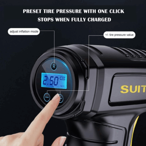 Portable Electric Air Pump, High Pressure For Ebike Electric Scooter - Adjustable PSI