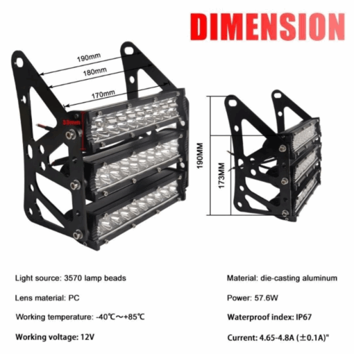 MSX125 Super Bright LED Headlight - Dimensions