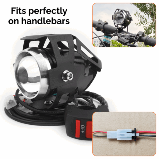 Angel/Devil Eye LED Spotlight, 12V-80V - on bike