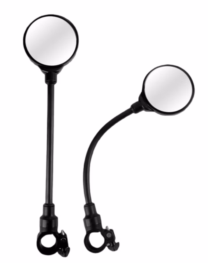DH004 Permanent Round Rearview Mirror for Bicycle (Pair) showing sleek round reflective design for safe cycling