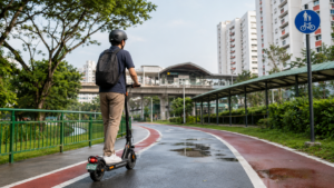 riding e-scooter PCN Singapore